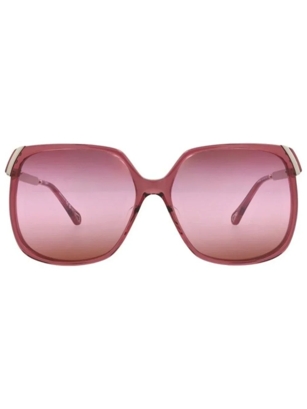 New Chloé Womens Square/Rectangle Burgundy Silver Red Fashion Designer Sunglasse